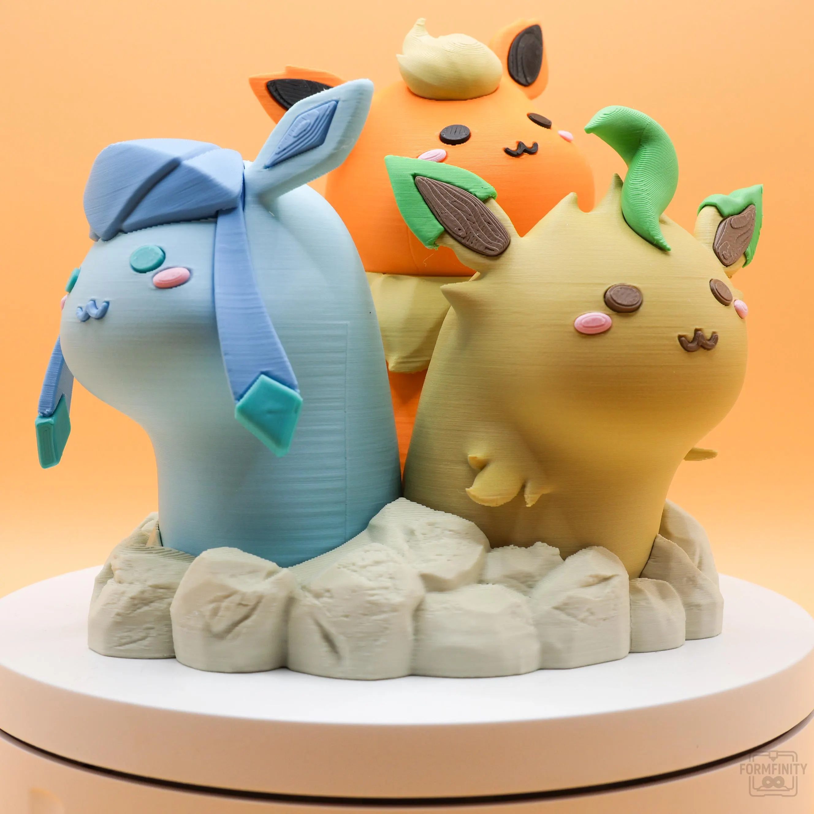 Diglett and Eevee 3D printed display