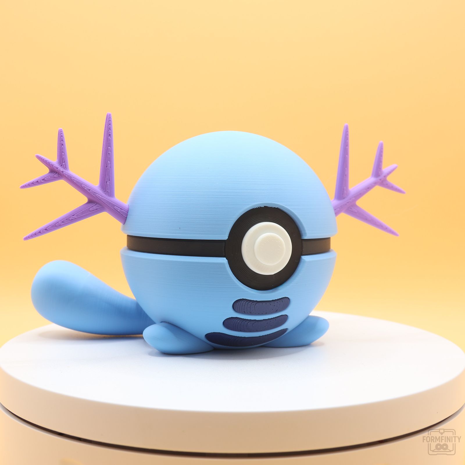 Wooper-themed Poke Ball collectible display, 3D printed by Formfinity
