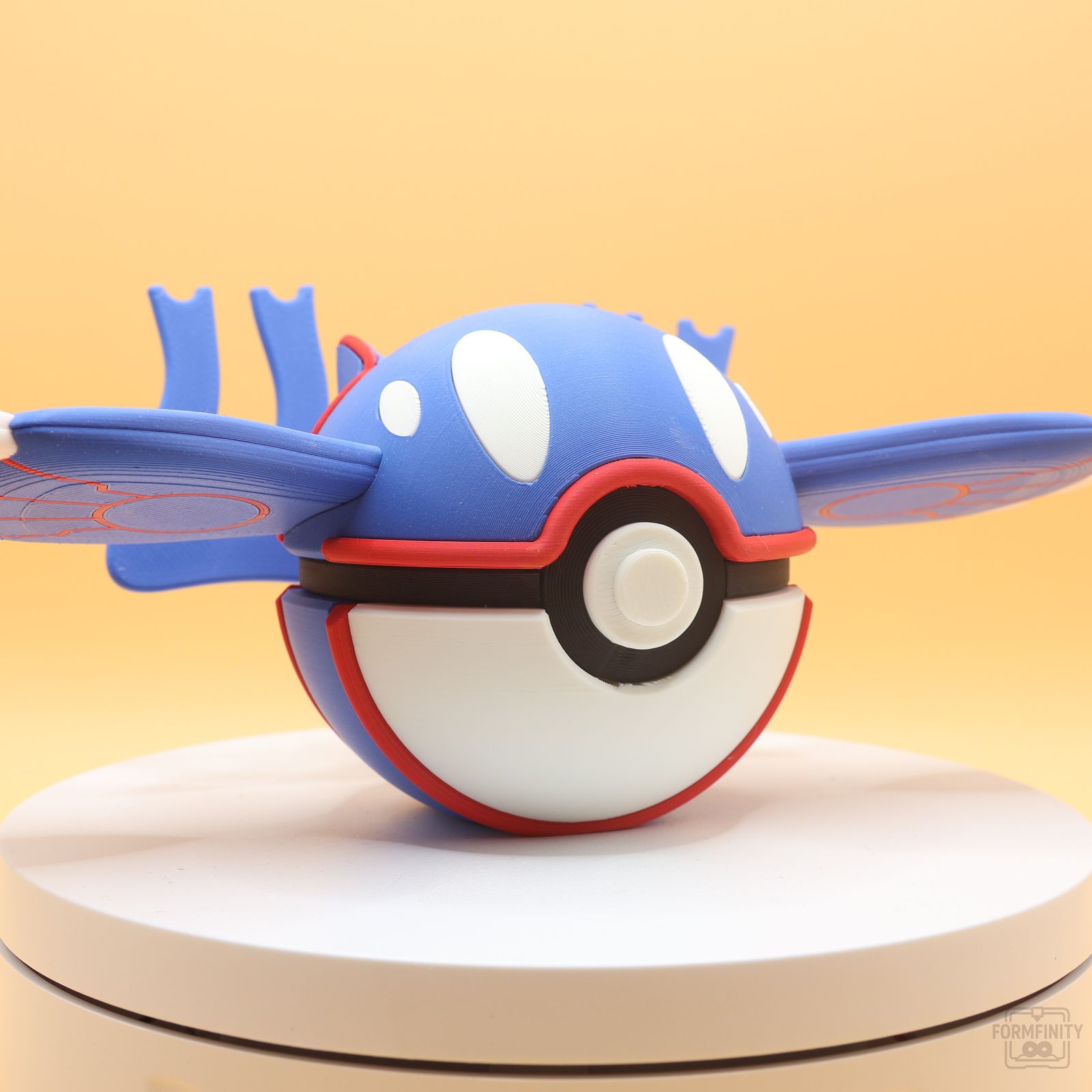 Kyogre-themed Poke Ball collectible, 3D printed by Formfinity