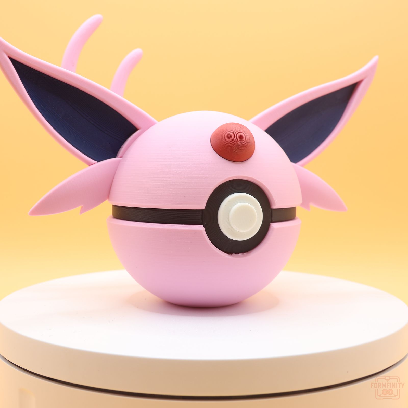Espeon-themed Poke Ball collectible display, 3D printed by Formfinity