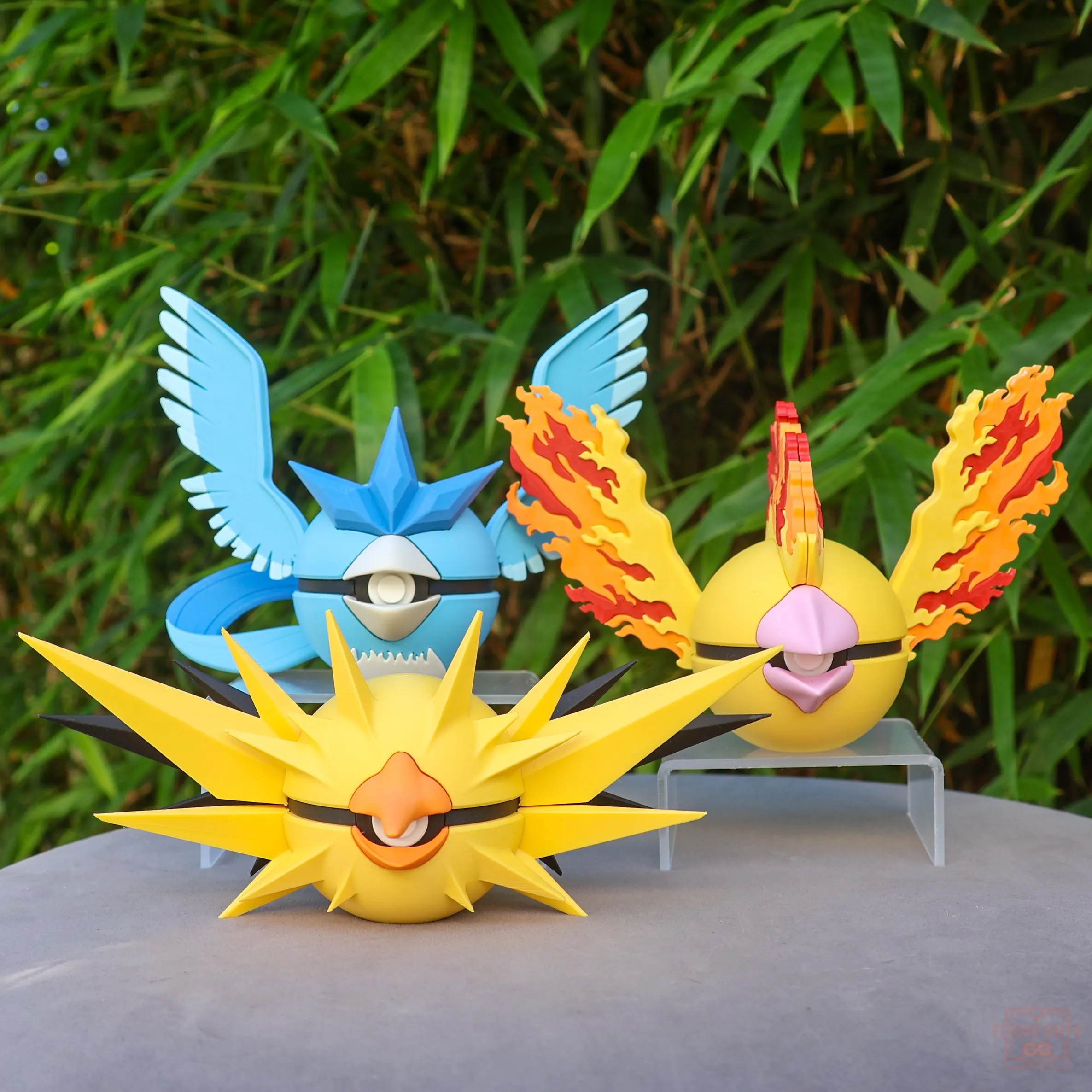 Legendary bird trio 3D printed display